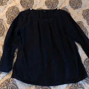 J Crew Linen Long-Sleeved Blouse